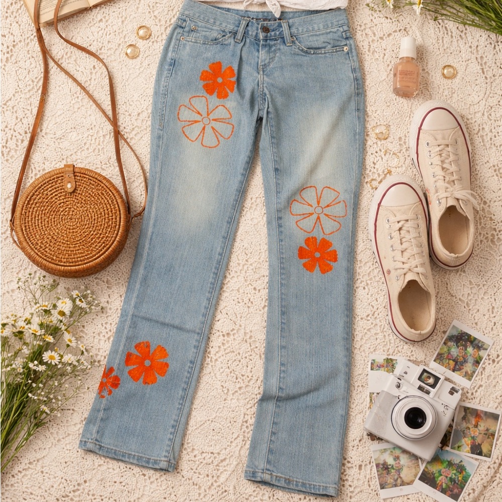 Vintage levis ultra low skinny jeans happy hippy